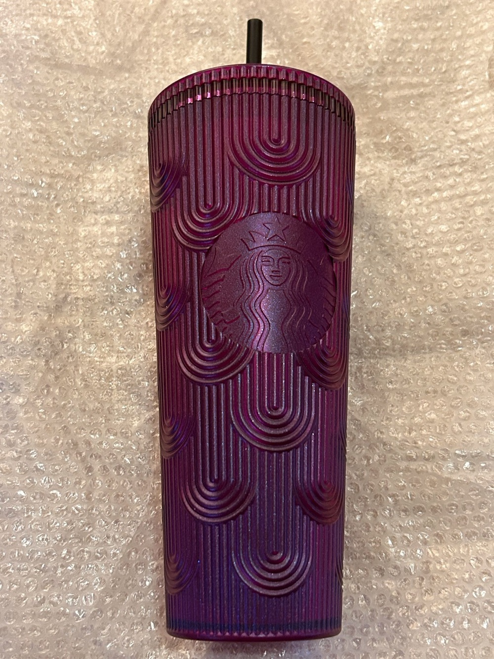 Starbucks Wavy Cup, 24 oz,  Tumbler 
- Embossed Siren Logo Mermaid Scale Violet